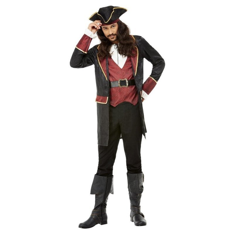 Deluxe Swashbuckler Pirate Costume, Black - Jokers Costume Mega Store