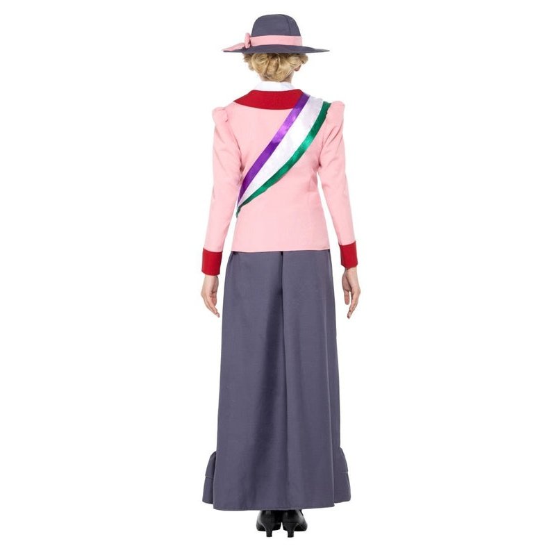 Deluxe Victorian Suffragette Costume Adult Grey Pink