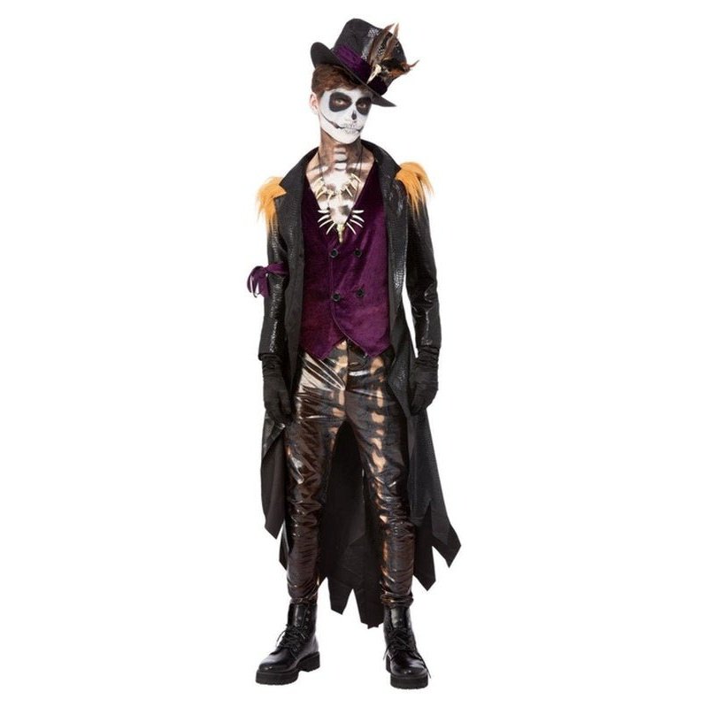 Deluxe Voodoo Witch Doctor Costume, Black & Purple - Jokers Costume Mega Store