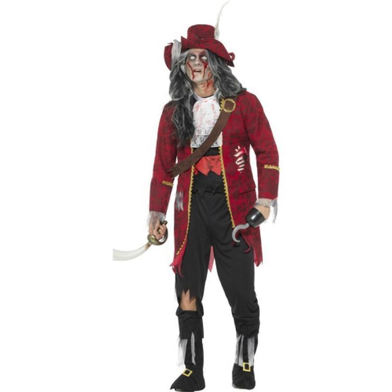 Deluxe Zombie Pirate Captain Costume, Latex - Jokers Costume Mega Store