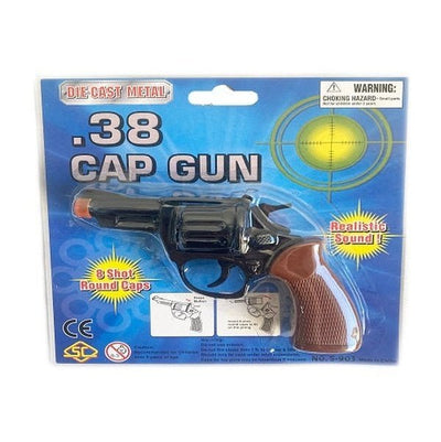 Die Cast .38 Cap Gun – 14cm - Jokers Costume Mega Store