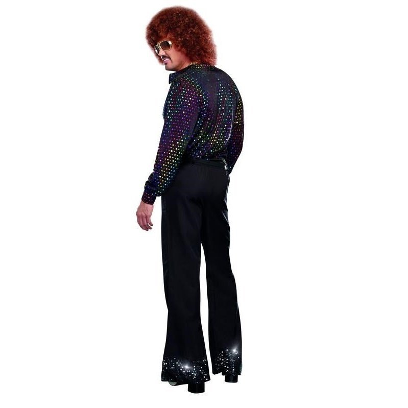 Disco Dude Men s Shirt with Holo Dots 70s Party Wear