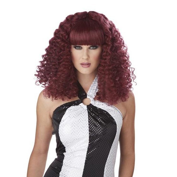 Disco Lady Wig Burgundy - Jokers Costume Mega Store