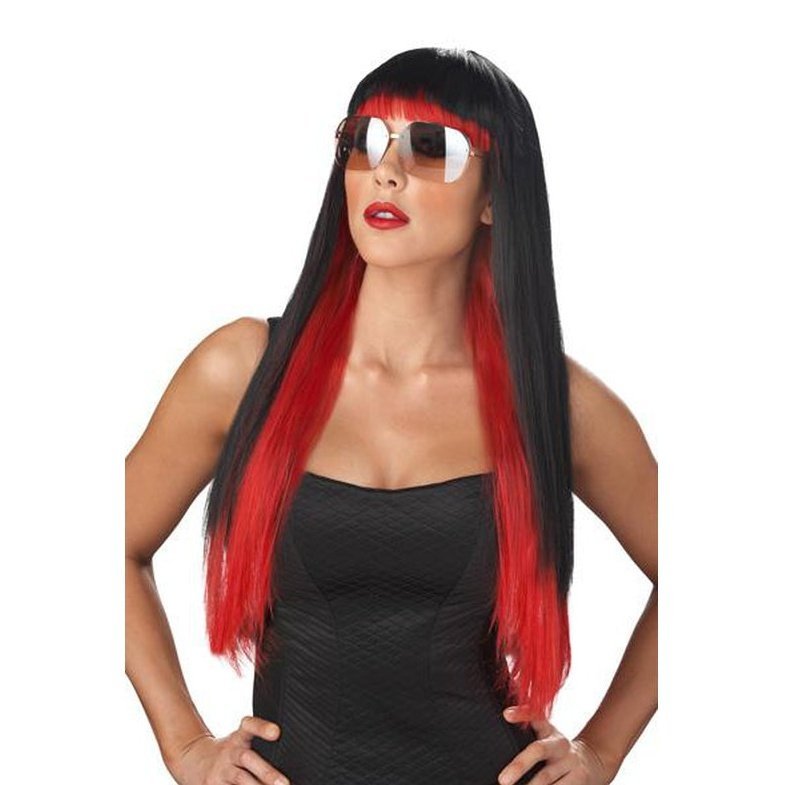 Diva Glam Wig Red/Black - Jokers Costume Mega Store