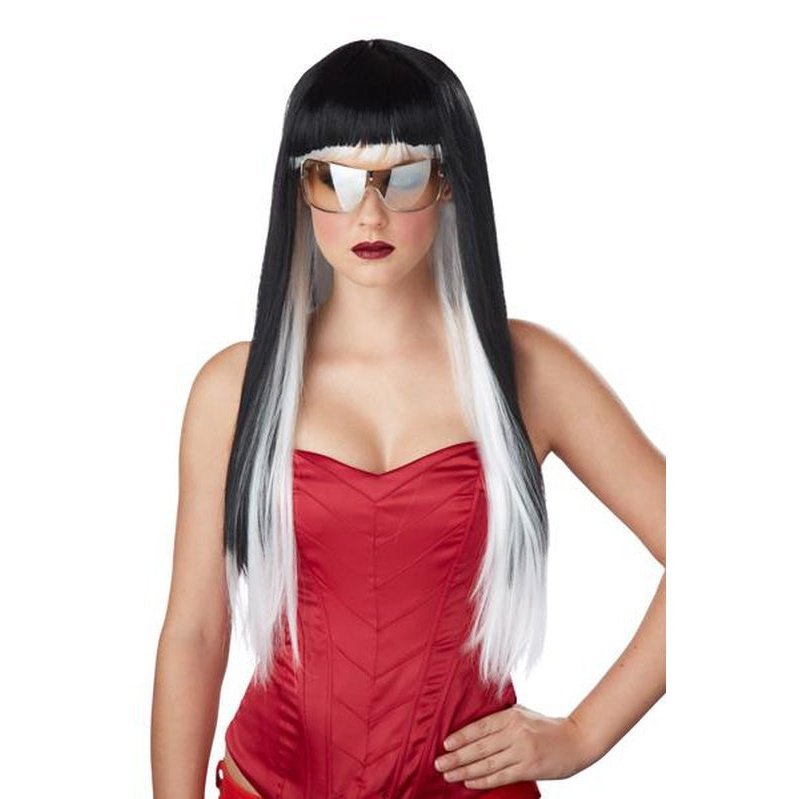 Diva Glam Wig White/Black - Jokers Costume Mega Store