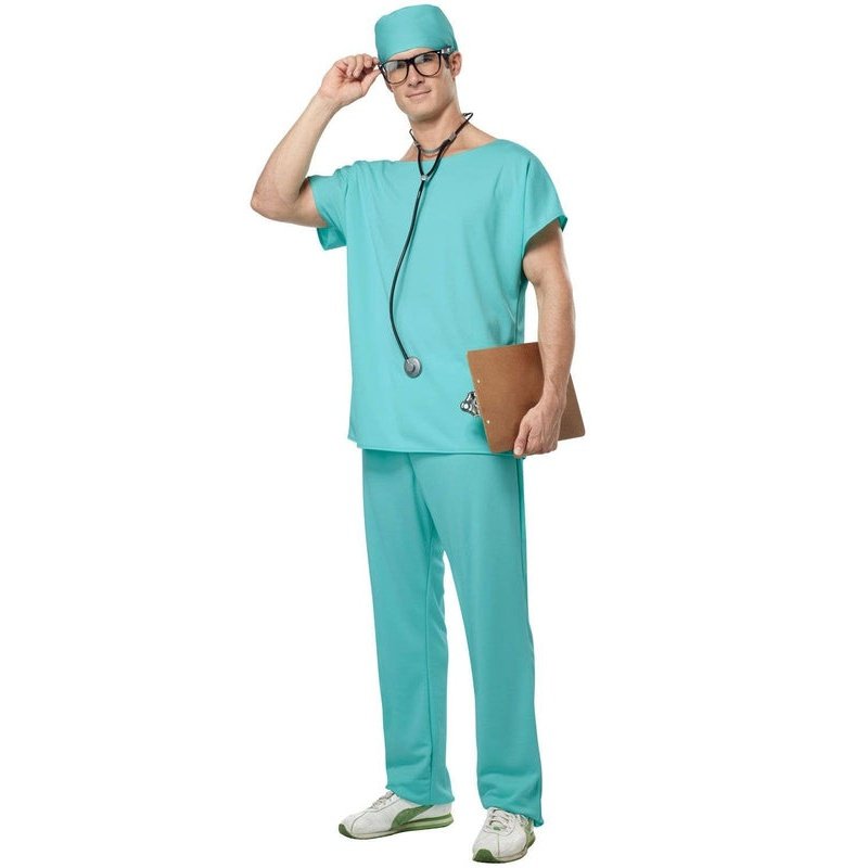 Doctor Scrubs Men's Green Surgeon Costume - Jokers Costume Mega Store