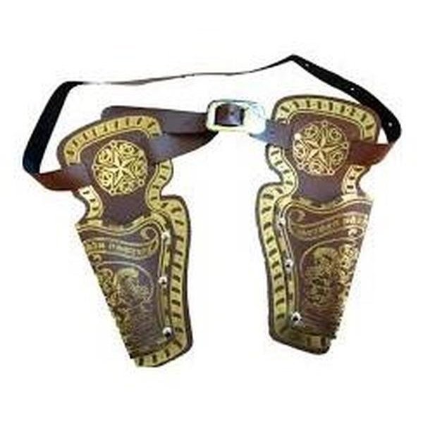 Double Gun Holsters Brown - Jokers Costume Mega Store