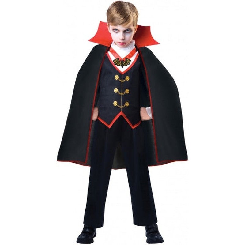 Dracula Boy Costume for Halloween, Ages 4-6 Years