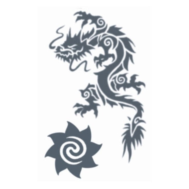 Dragon & Star Tribal Temporary Tattoos - Jokers Costume Mega Store