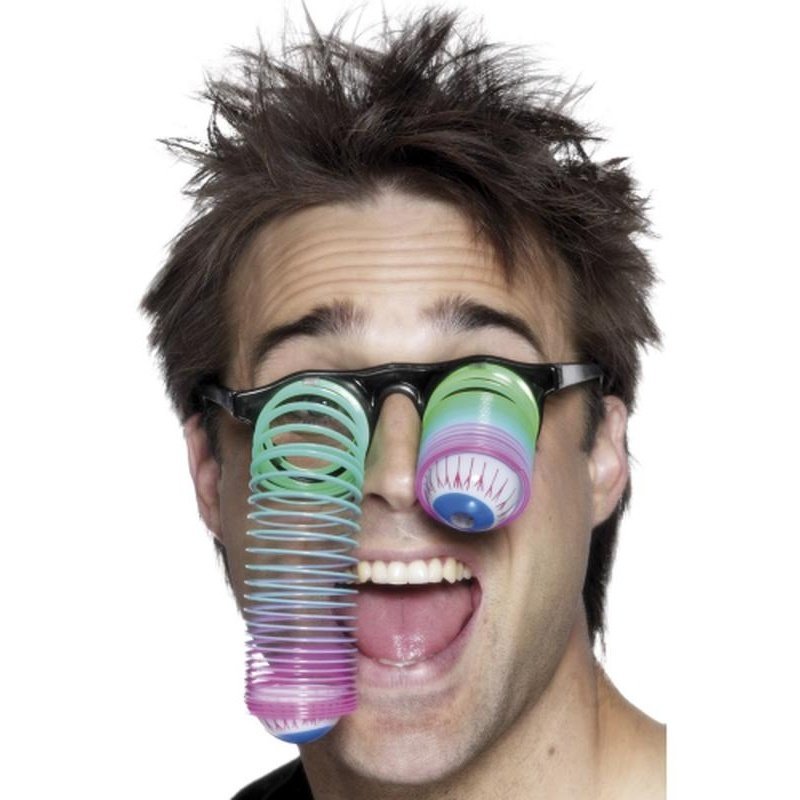 Droopy Eye Specs On Neon Springs - Jokers Costume Mega Store