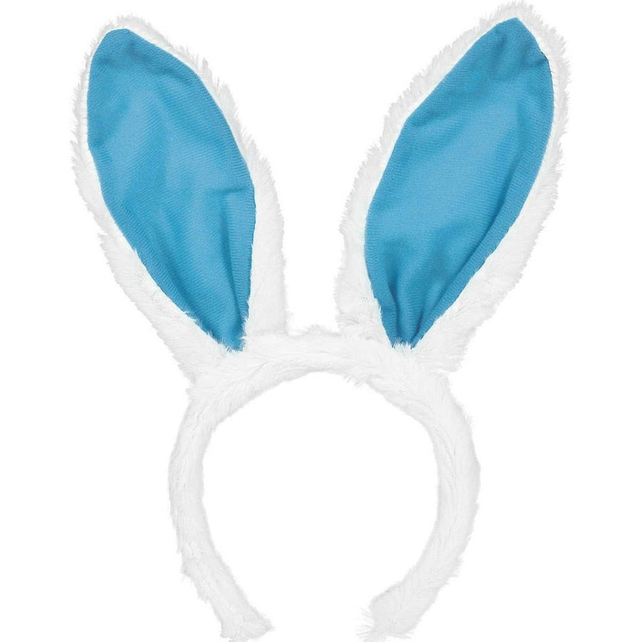 Egg-stra Special Fluffy Blue Easter Bunny Ears Headband - Jokers Costume Mega Store