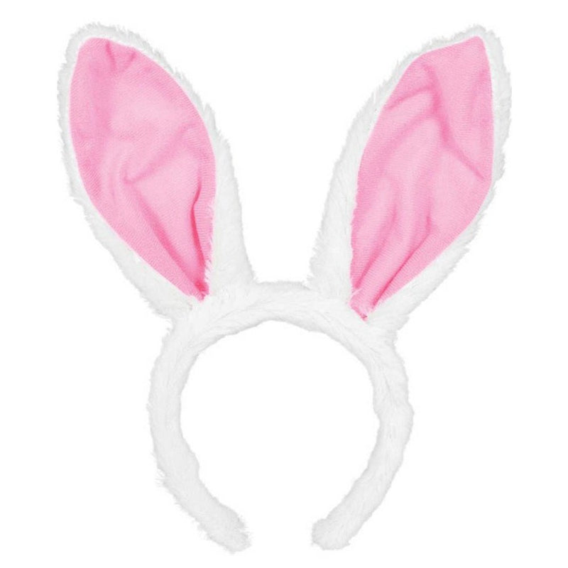 Egg-stra Special Fluffy Pink Easter Bunny Ears Headband - Jokers Costume Mega Store
