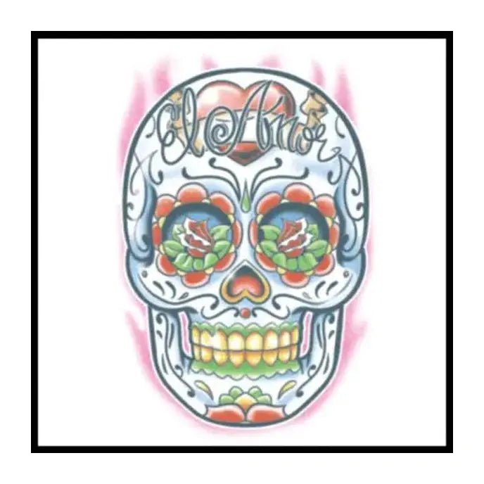 El Amor Day Of The Dead Temporary Tattoos - Jokers Costume Mega Store