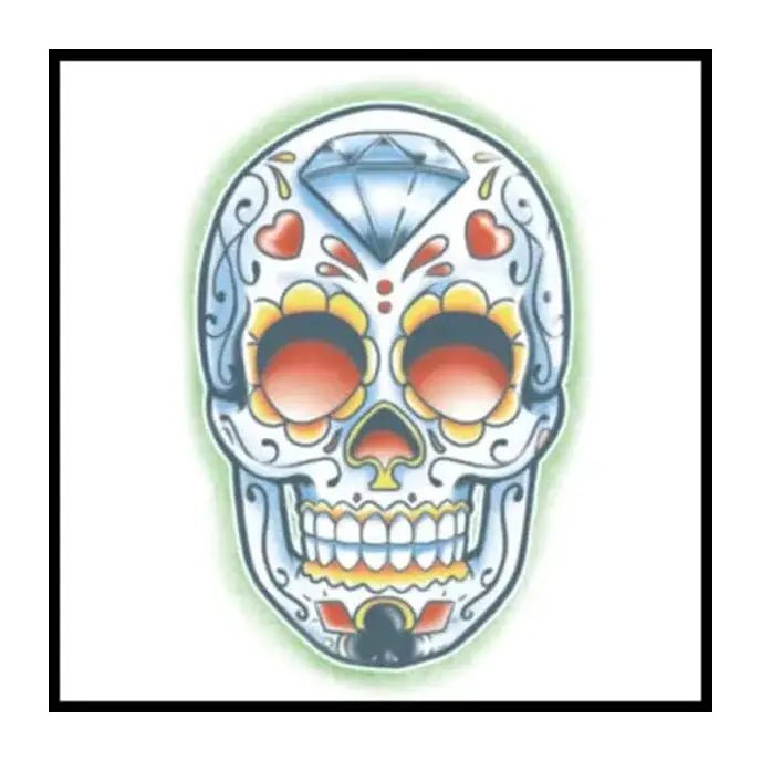 El Jugador Day Of The Dead Temporary Tattoos - Jokers Costume Mega Store