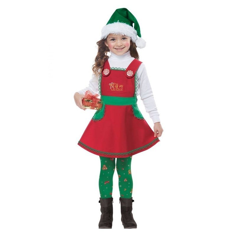 Elf In Charge Girls Toddler Costume - Jokers Costume Mega Store