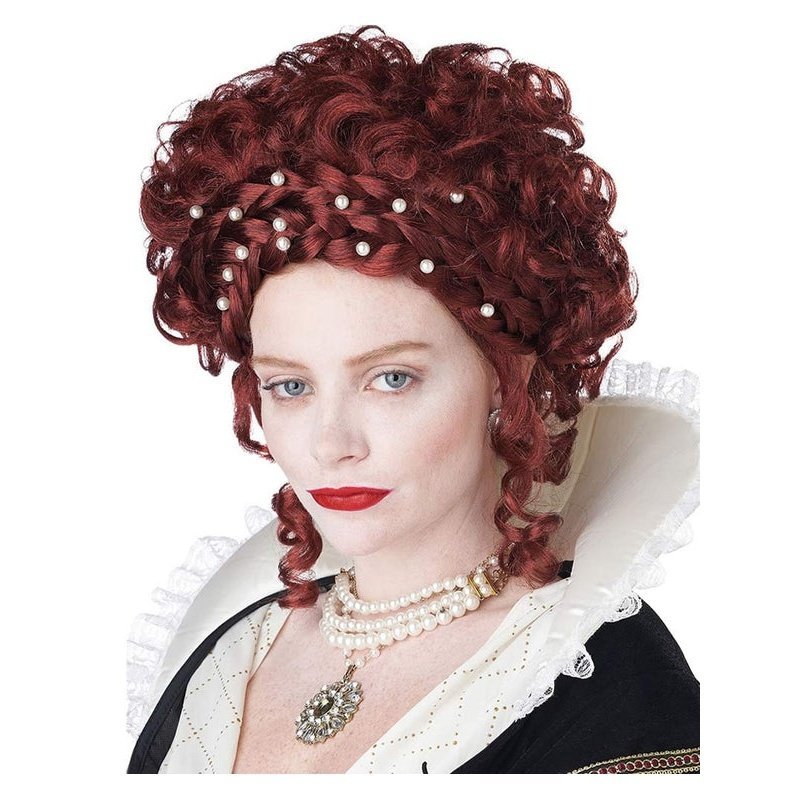 Elizabethan Lady Curly Red Wig - Jokers Costume Mega Store
