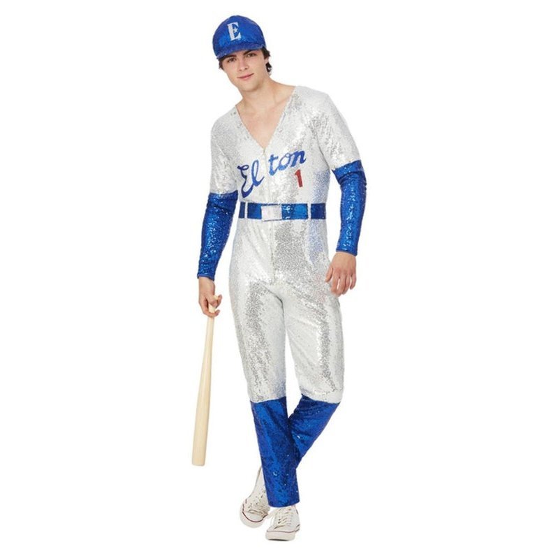 Elton John Deluxe Sequin Baseball Costume - Jokers Costume Mega Store