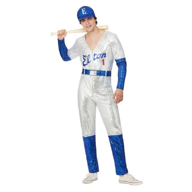Elton John Deluxe Sequin Baseball Costume - Jokers Costume Mega Store