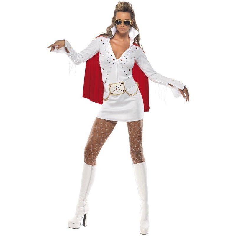 Elvis Viva Las Vegas Costume, White - Jokers Costume Mega Store