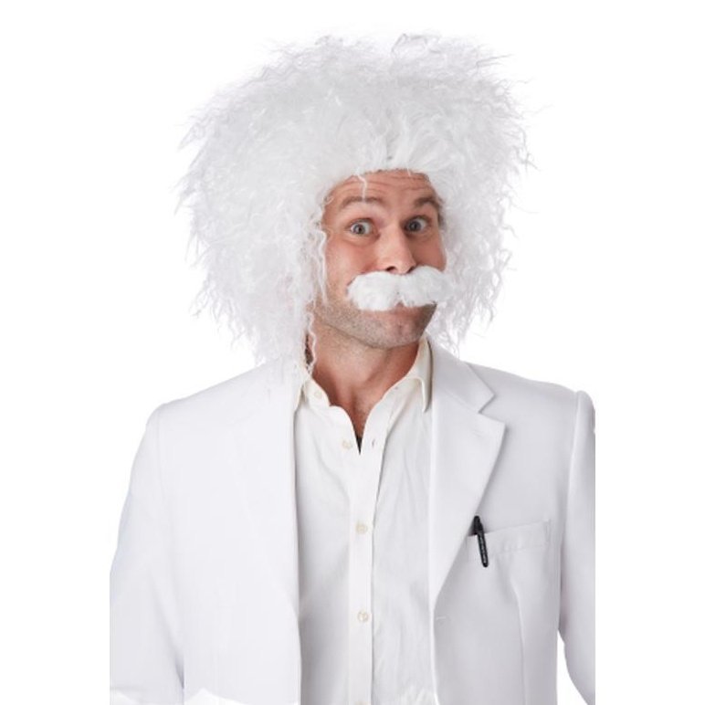 E=Mc2 Wig & Moustache - Jokers Costume Mega Store
