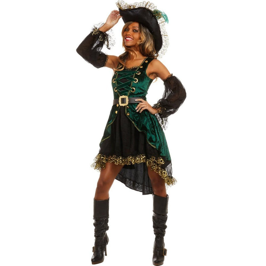 Emerald Pirate Womens Costume - Jokers Costume Mega Store