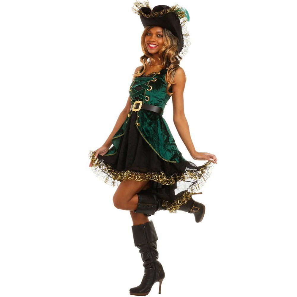 Emerald Pirate Womens Costume - Jokers Costume Mega Store