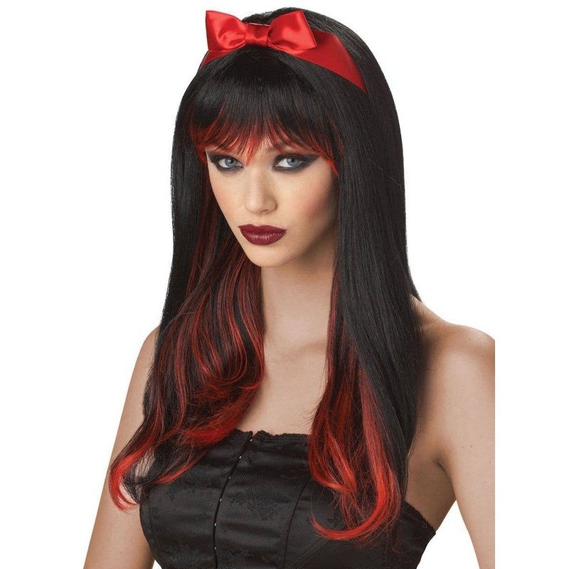 Enchanted Tresses Black And Red Wig - Jokers Costume Mega Store