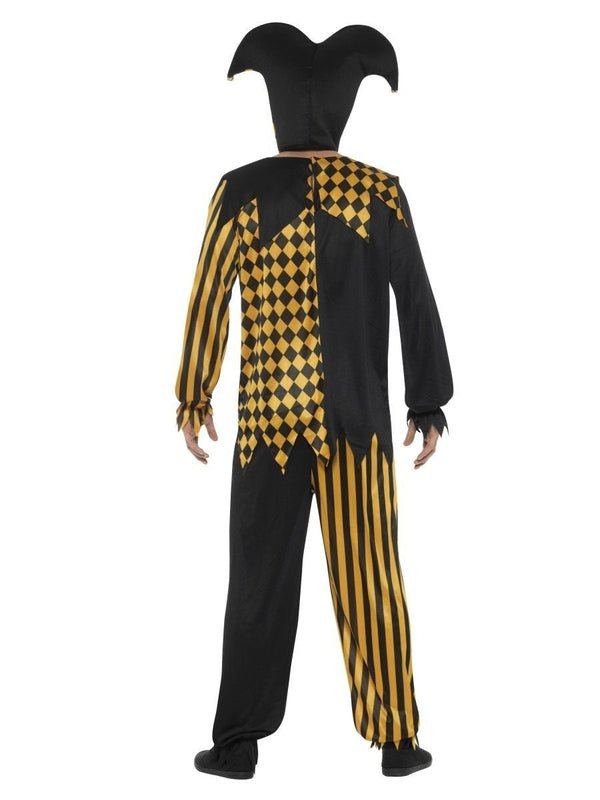 Evil Court Jester Costume, Black & Gold - Jokers Costume Mega Store