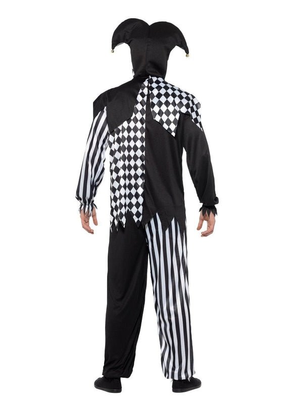 Evil Court Jester Costume, Black & White - Jokers Costume Mega Store