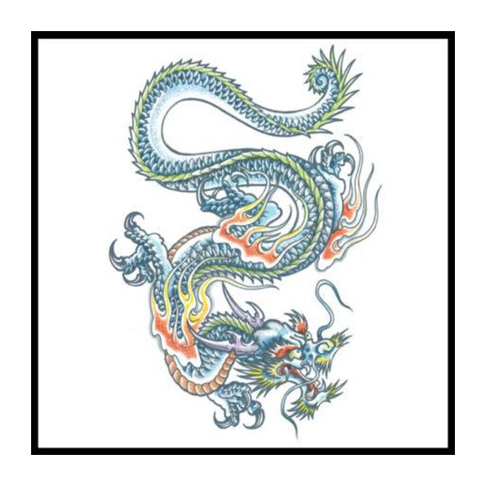 Extra Large – Dragon – Temporary Tattoo - Jokers Costume Mega Store