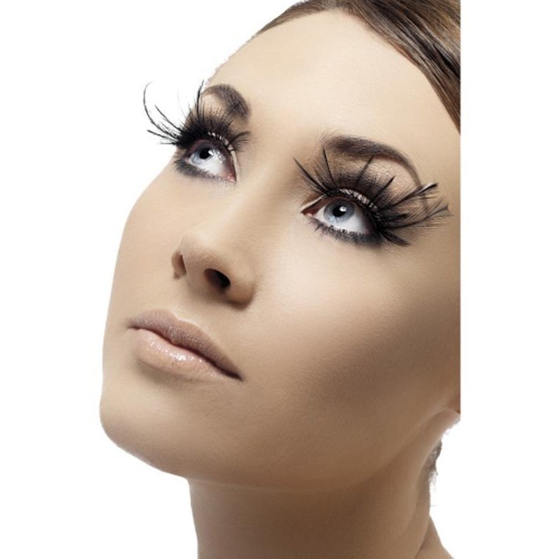 Eyelashes Black, With Feather Plumes - Jokers Costume Mega Store