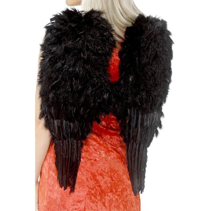 Feather Angel Wings, Black - Jokers Costume Mega Store