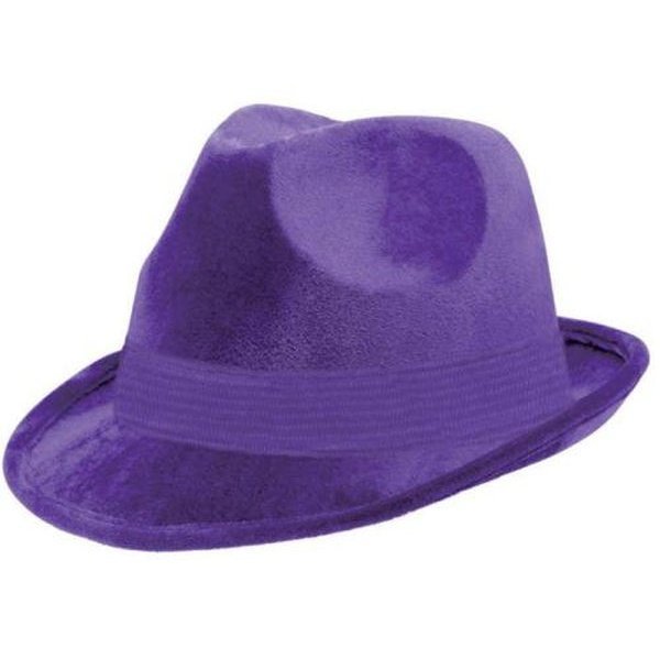 Fedeora Velour Hat Purple - Jokers Costume Mega Store