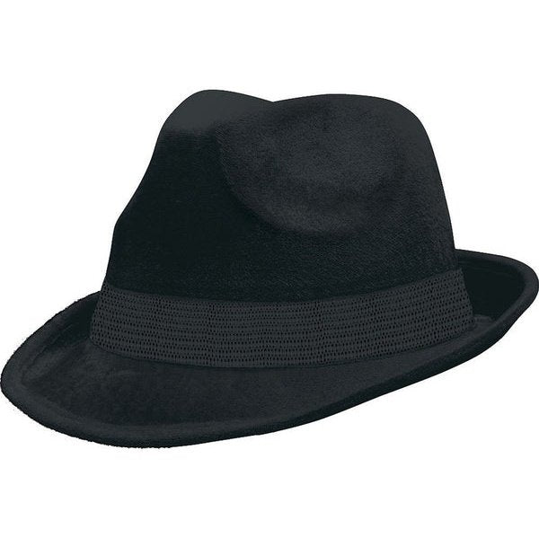 Fedora Velour Hat - Black - Jokers Costume Mega Store