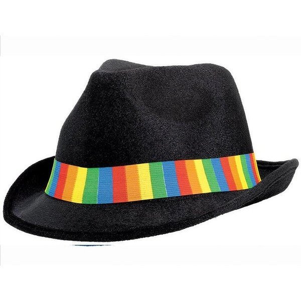 Fedora Velour Hat Rainbow - Jokers Costume Mega Store