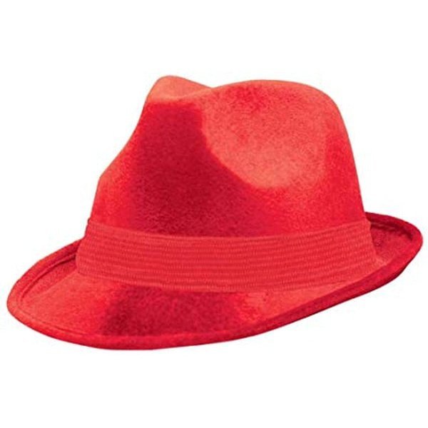 Fedora Velour Hat Red - Jokers Costume Mega Store