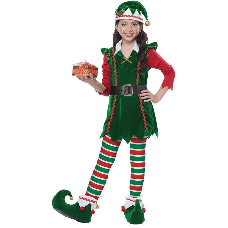 Festive Elf Girl's Christmas Costume - Jokers Costume Mega Store