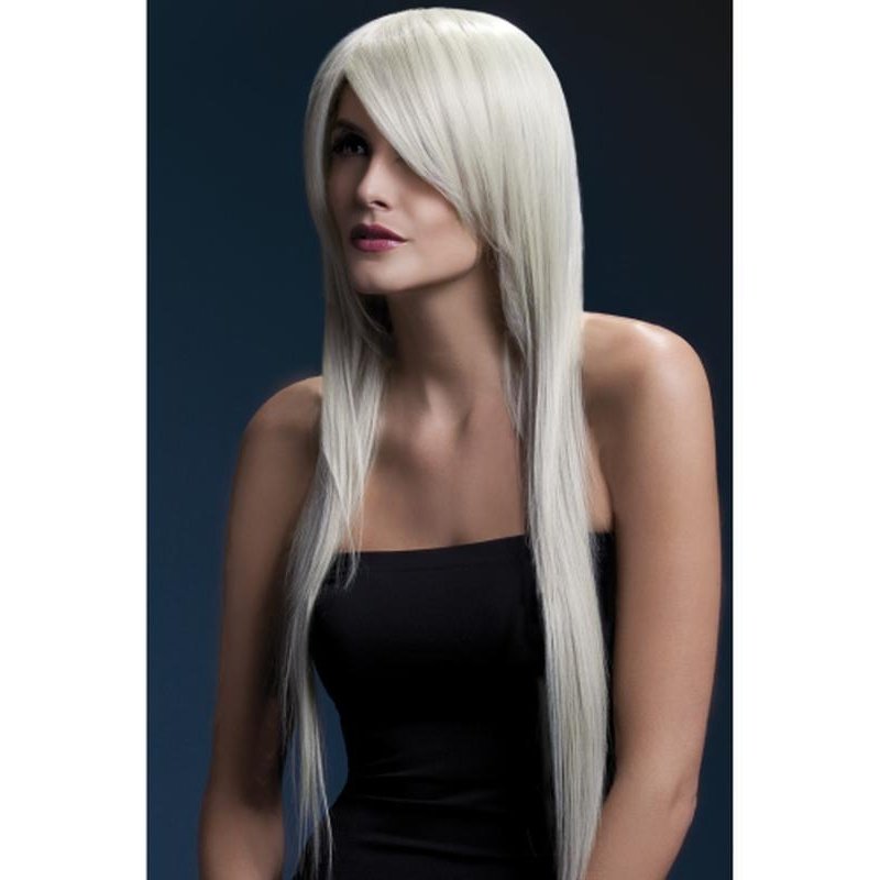Fever Amber Wig - Blonde, Long Straight with Feathered Fringe - Jokers Costume Mega Store