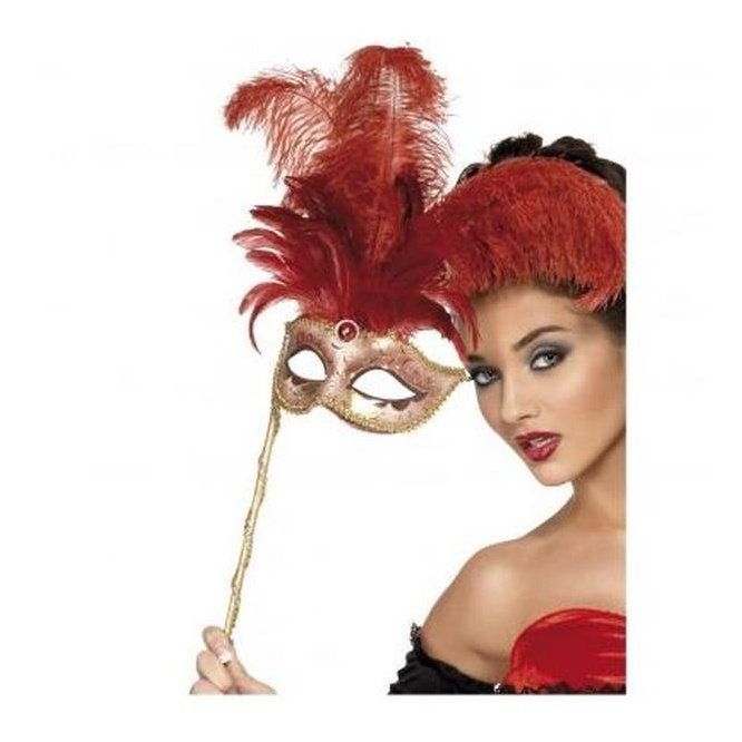 Fever Baroque Fantasy Eyemask, Red - Jokers Costume Mega Store