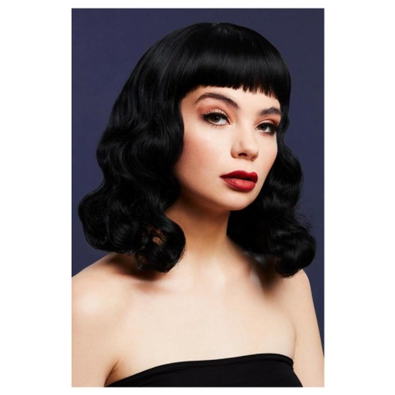 Fever Bettie Wig With Short Fringe, Black - Jokers Costume Mega Store