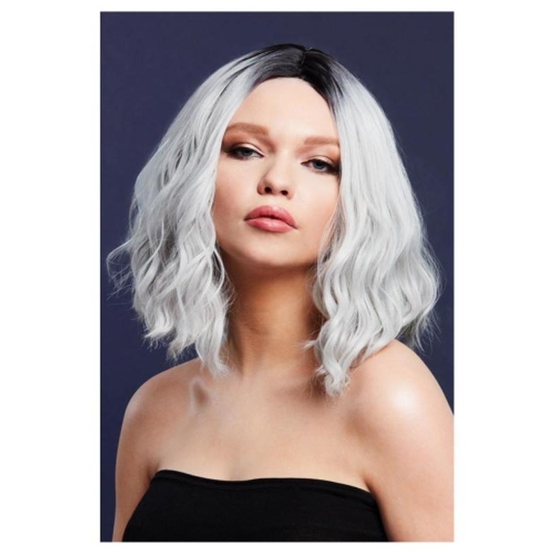 Fever Cara Wig, Two Toned Blend, Ice Silver - Jokers Costume Mega Store