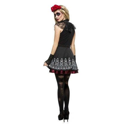 Fever Day Of The Dead Costume, Black - Jokers Costume Mega Store