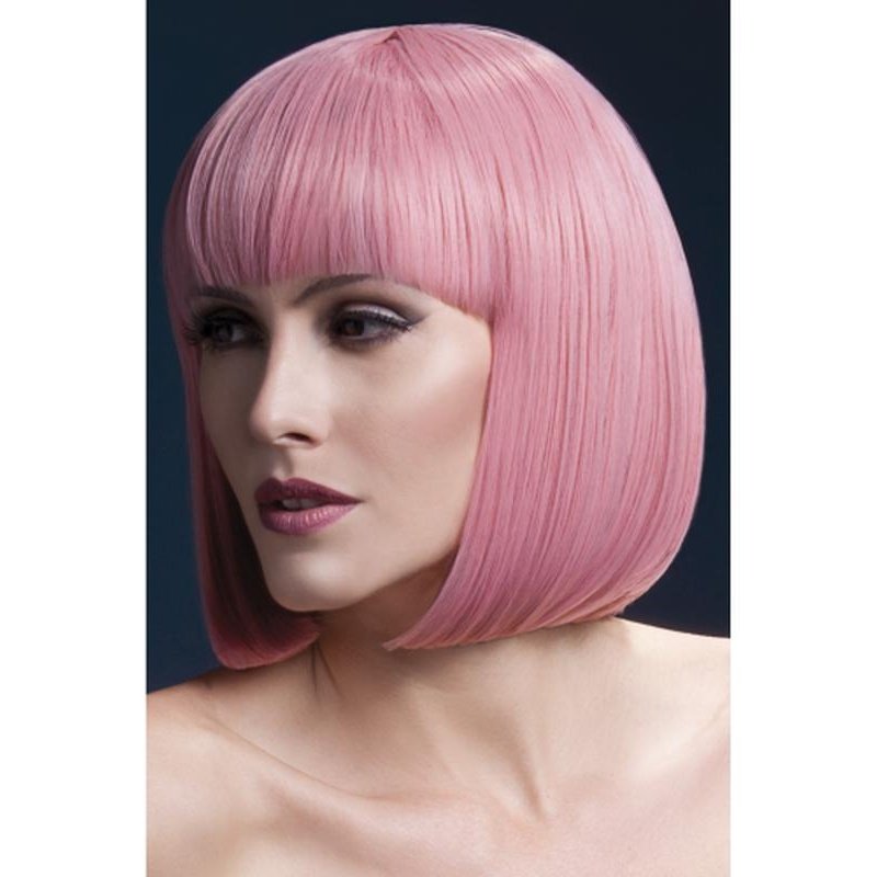 Fever Elise Wig - Pastel Pink, Sleek Bob with Fringe - Jokers Costume Mega Store
