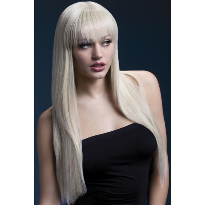 Fever Jessica Wig - Blonde, Long Straight with Fringe - Jokers Costume Mega Store