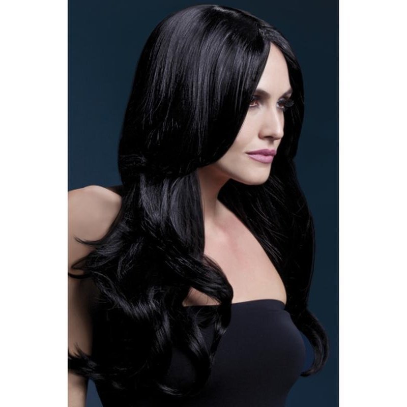 Fever Khloe Wig - Black, Long Wave with Centre Parting - Jokers Costume Mega Store