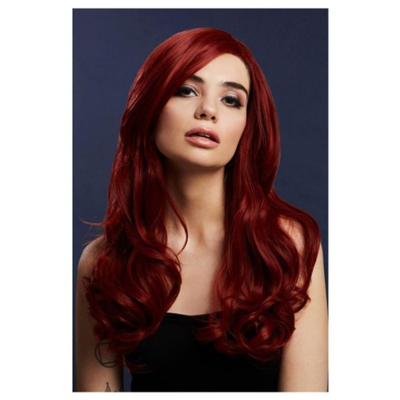 Fever Khloe Wig, True Blend, Ruby Red - Jokers Costume Mega Store