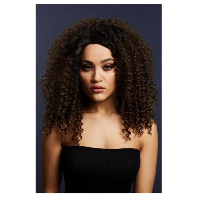 Fever Lizzo Wig, Dark Brown - Jokers Costume Mega Store