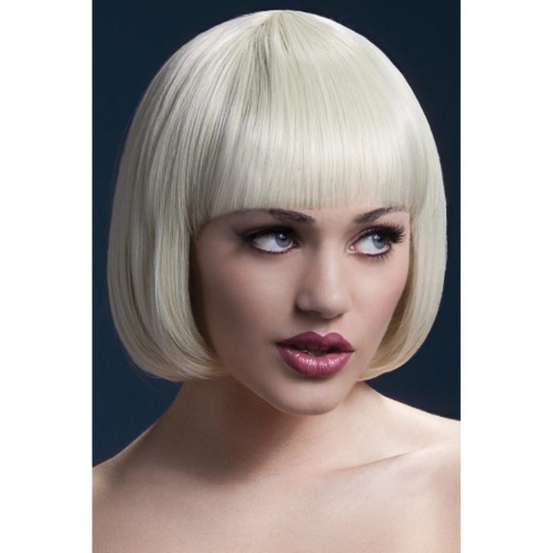 Fever Mia Wig - Blonde, Short Bob with Fringe - Jokers Costume Mega Store