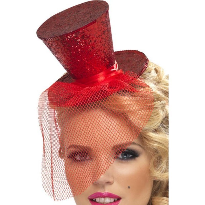 Fever Mini Top Hat on Headband - Red - Jokers Costume Mega Store
