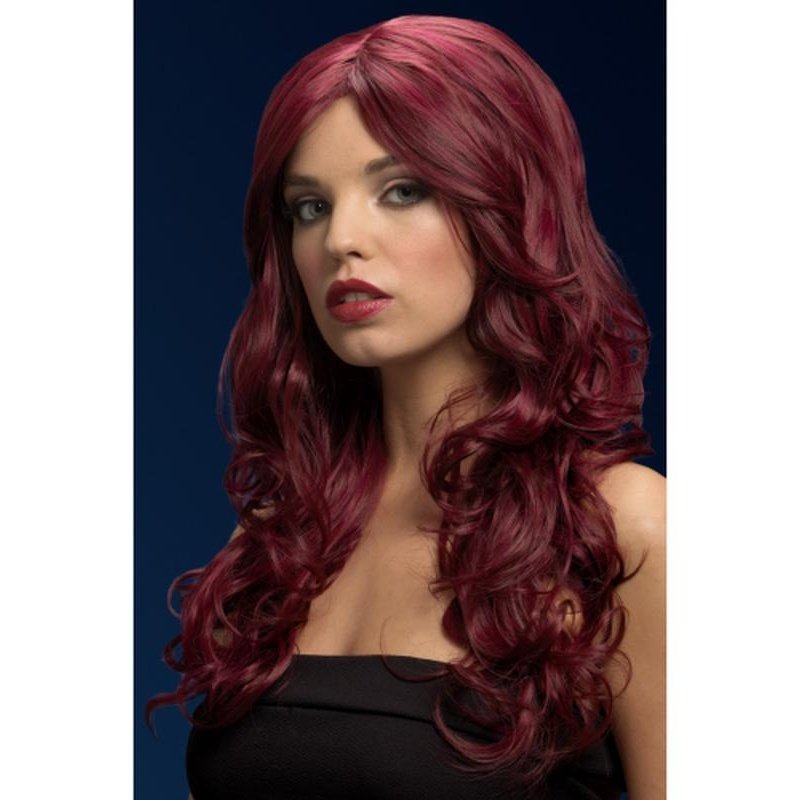 Fever Nicole Wig - Red Cherry, Soft Wave with Side Parting - Jokers Costume Mega Store